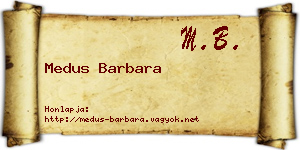 Medus Barbara névjegykártya